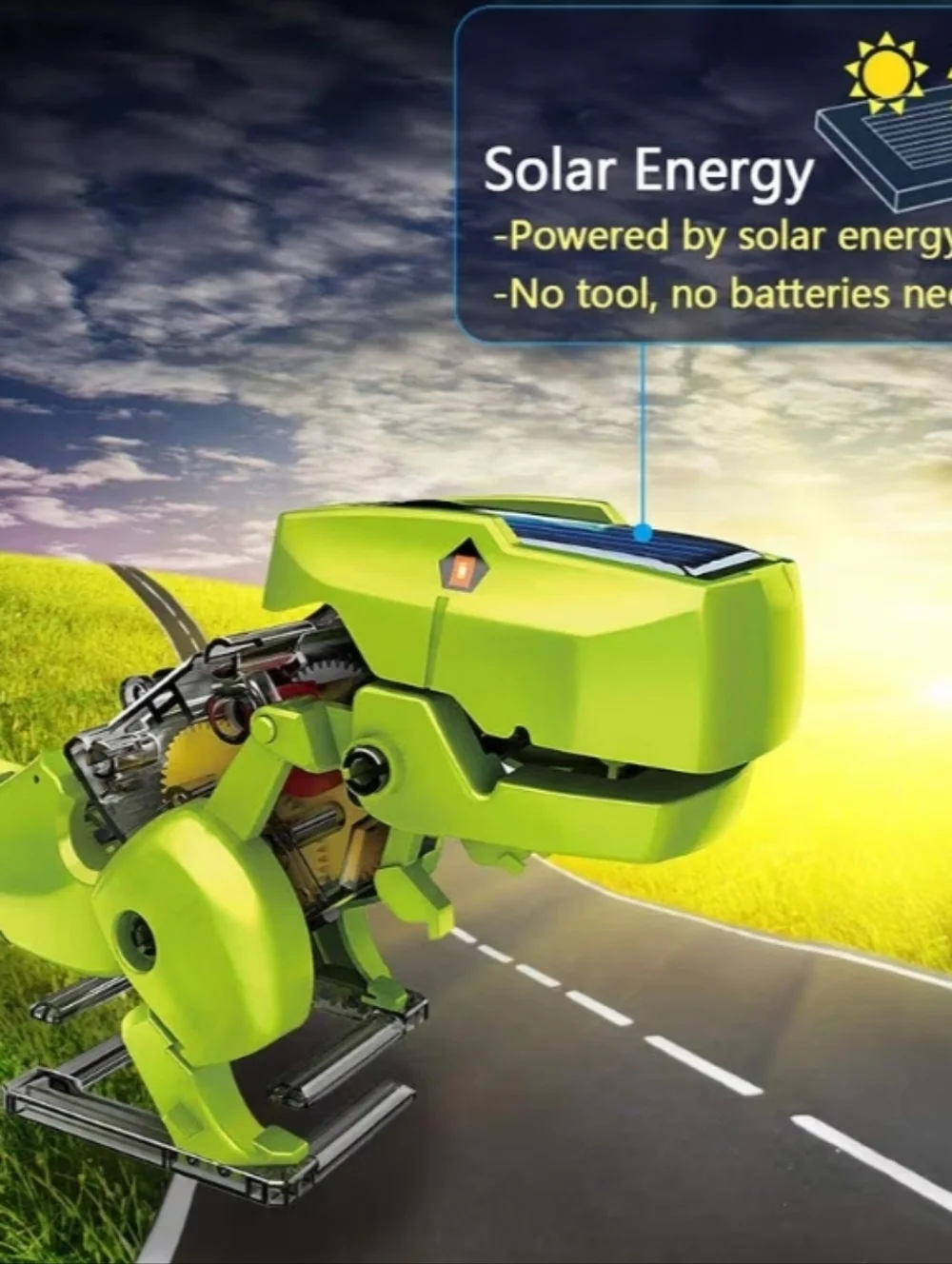 Zisemeil 3-in-1 Solar Powered Dinosaur Robot Building Kit DIY
